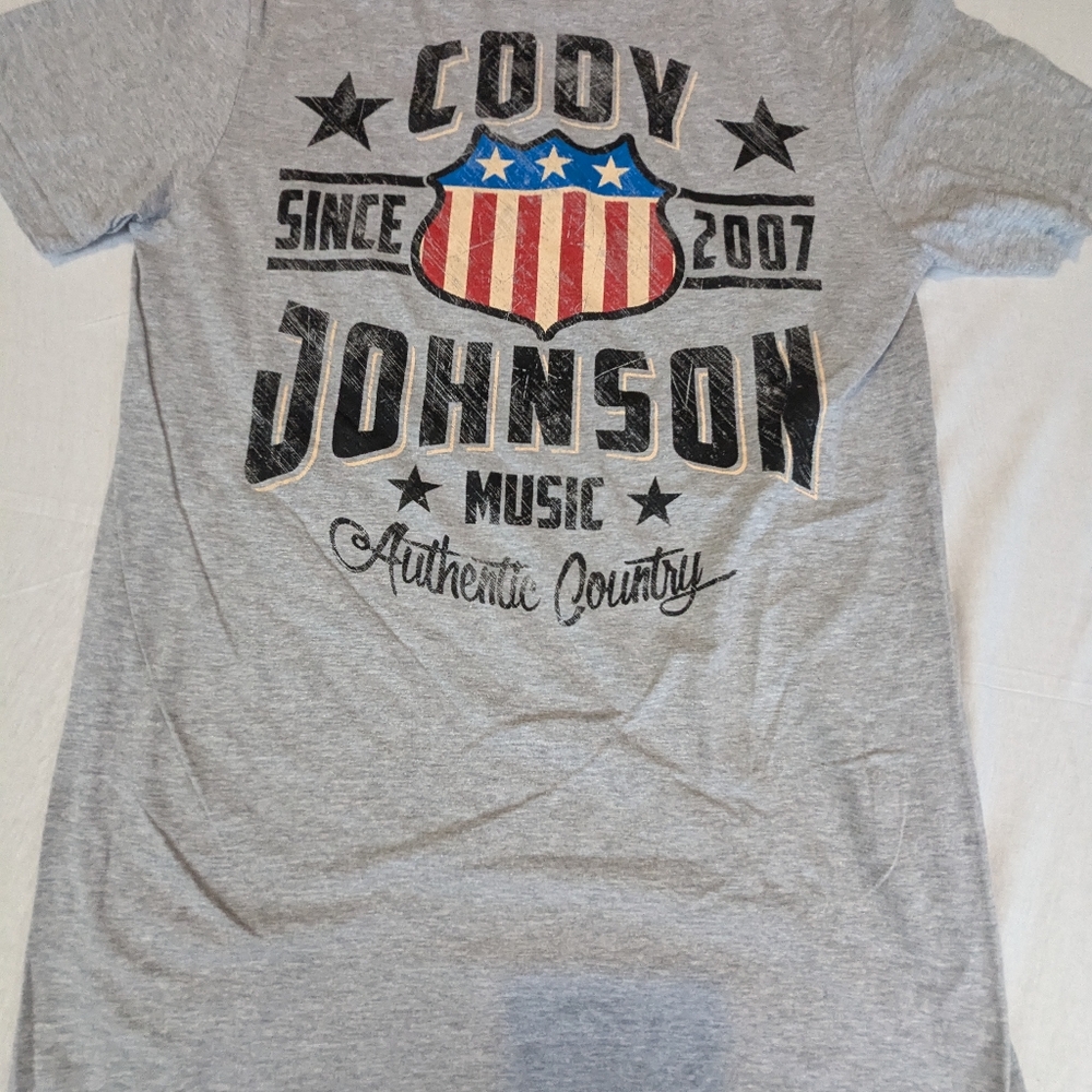 Cody Johnson Since 2007 Authentic Country Music Grey Stars Stripes Logo Small